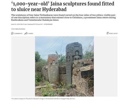 Jain sculptures, likely 1,000-yr-old, found in Telangana